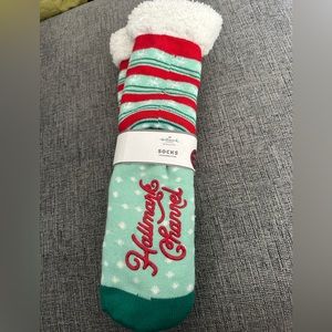 Hallmark channel, cozy, holiday socks, non-skid, one size fits most